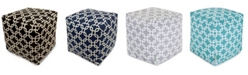 Majestic Home Goods Links Ottoman Pouf Cube with Removable Cover 17" x 17"
